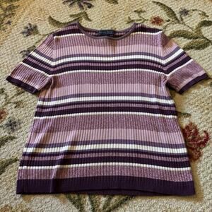 Vintage Laura Scott Purple Striped Top